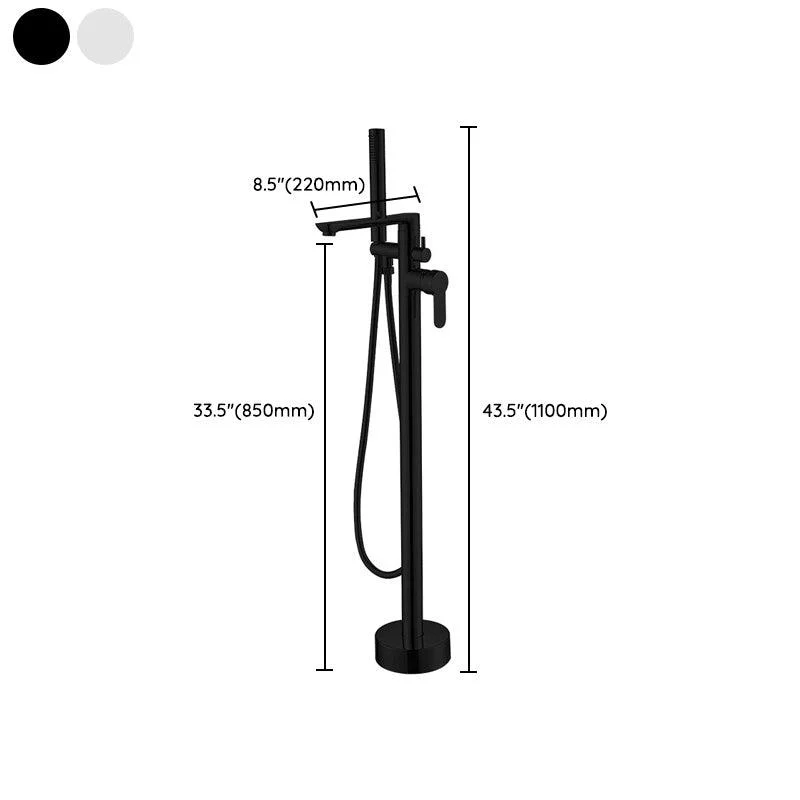 Floor Mounted Freestanding Tub Filler One Hold Metal Freestanding Tub Filler Trim -Bathlova