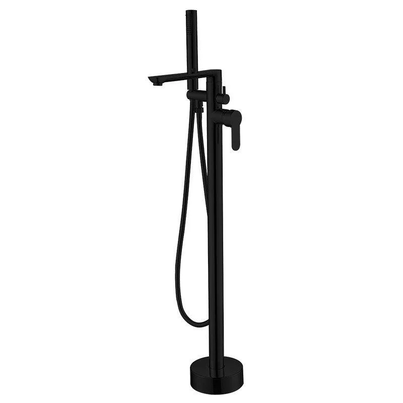 Floor Mounted Freestanding Tub Filler One Hold Metal Freestanding Tub Filler Trim -Bathlova