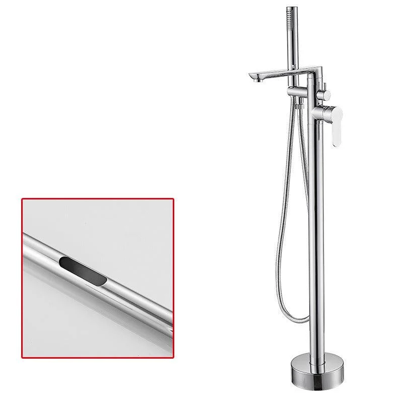 Floor Mounted Freestanding Tub Filler One Hold Metal Freestanding Tub Filler Trim -Bathlova