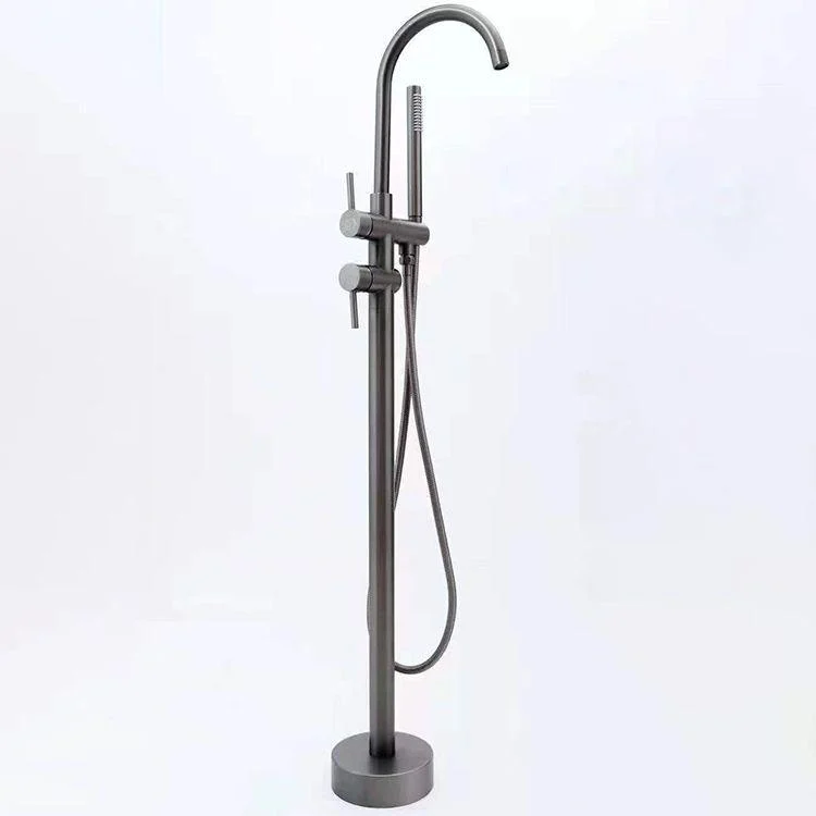 Floor Mounted Freestanding Tub Filler Single Handle Freestanding Tap with Hose -Bathlova