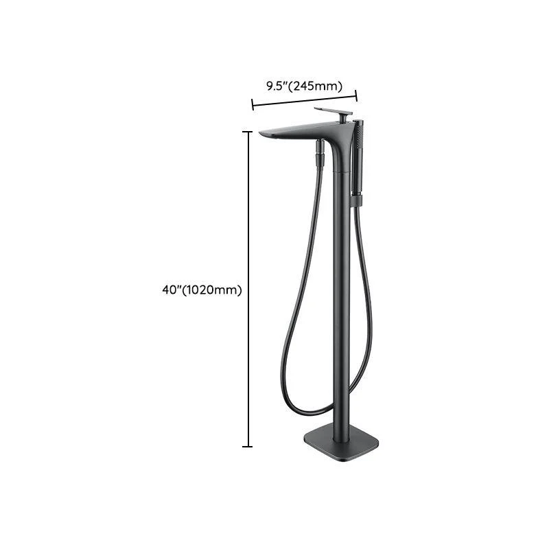 Floor Mounted Freestanding Tub Filler Single Handle Freestanding Tap with Hose -Bathlova