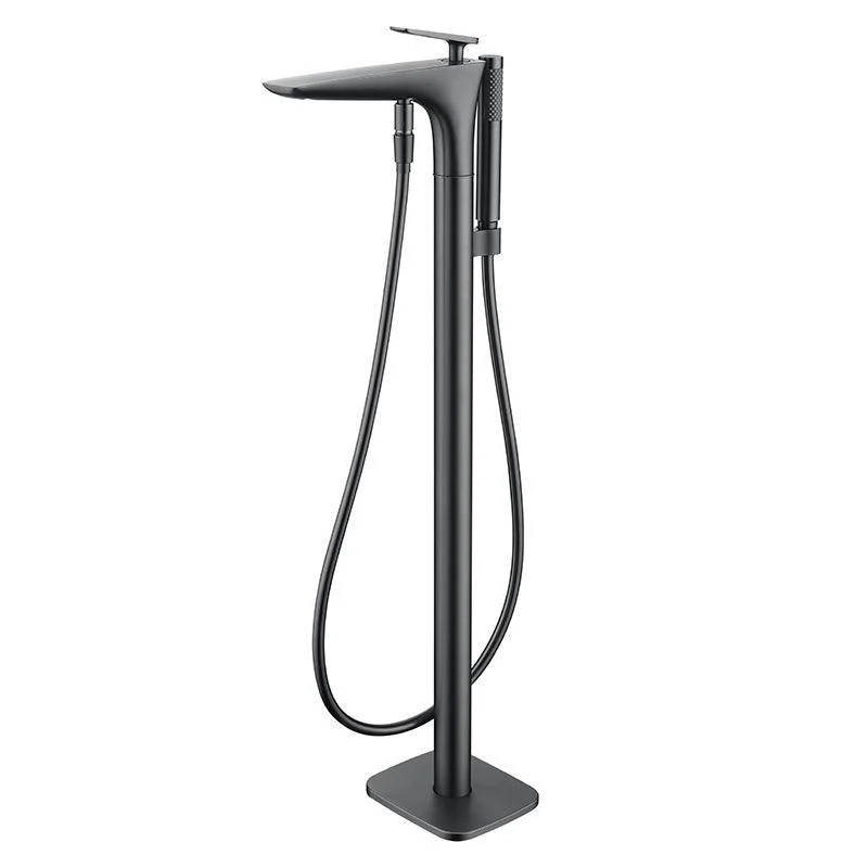 Floor Mounted Freestanding Tub Filler Single Handle Freestanding Tap with Hose -Bathlova