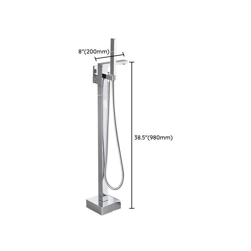 Floor Mounted Freestanding Tub Filler Single Handle Metal Freestanding Tap -Bathlova