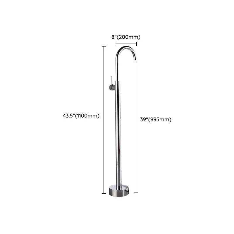 Floor Mounted Freestanding Tub Filler Single Handle Metal Freestanding Tap -Bathlova