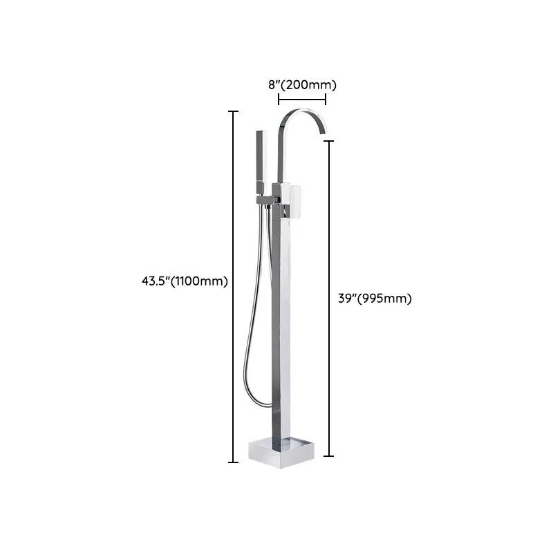 Floor Mounted Freestanding Tub Filler Single Handle Metal Freestanding Tap -Bathlova