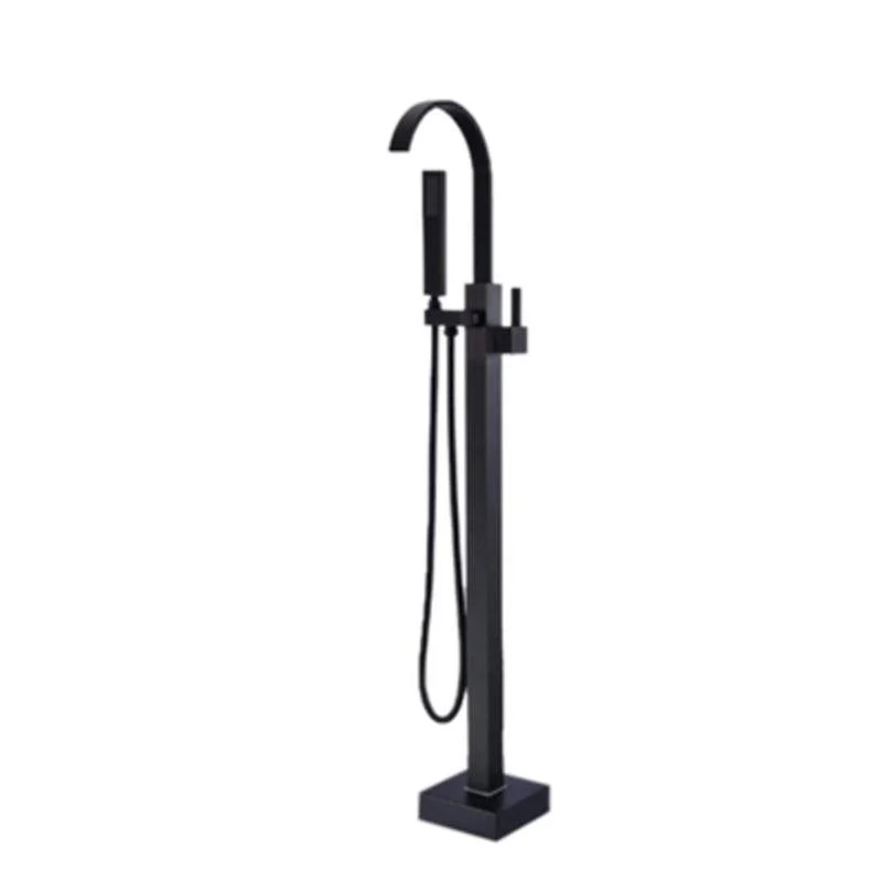 Floor Mounted High Arc Freestanding Tub Filler Copper Freestanding Tub Filler Trim -Bathlova