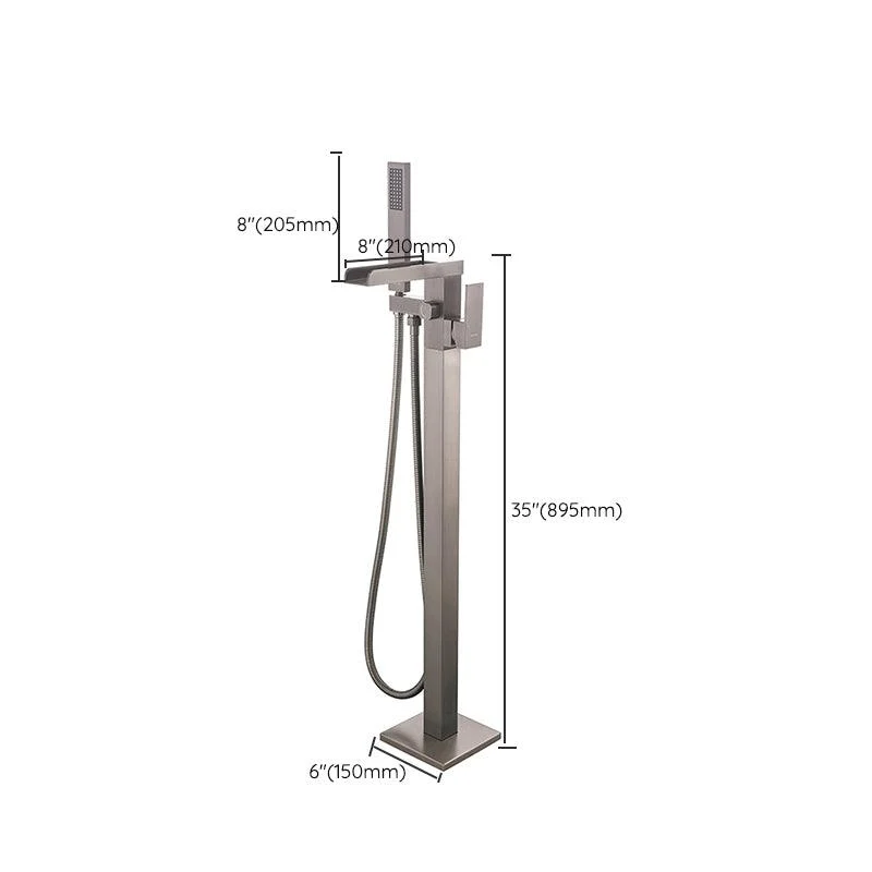 Floor Mounted High Arc Freestanding Tub Filler Copper Freestanding Tub Filler Trim -Bathlova