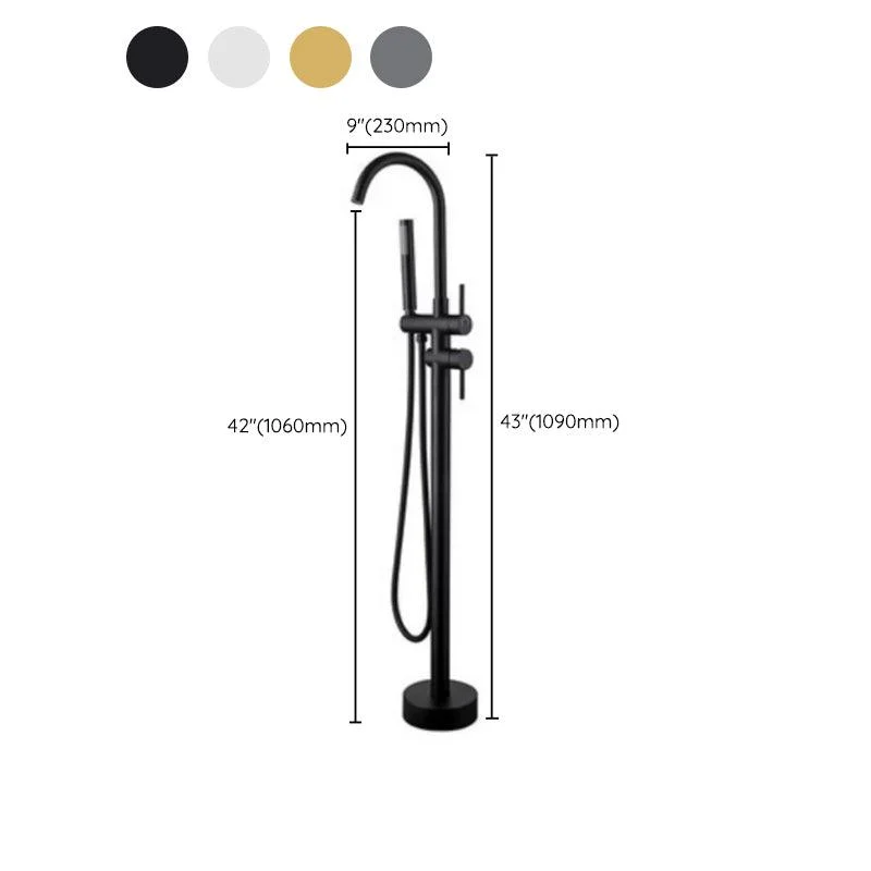 Floor Mounted Metal Freestanding Tub Filler 1 Handle Freestanding Bathtub Tap -Bathlova