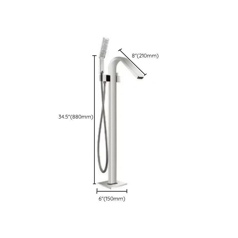 Floor Mounted Metal Freestanding Tub Filler 1 Handle Freestanding Bathtub Tap -Bathlova