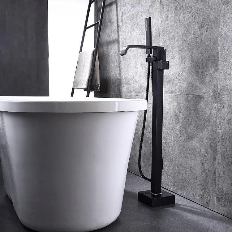 Floor Mounted Metal Freestanding Tub Filler 1 Handle Freestanding Bathtub Tap -Bathlova