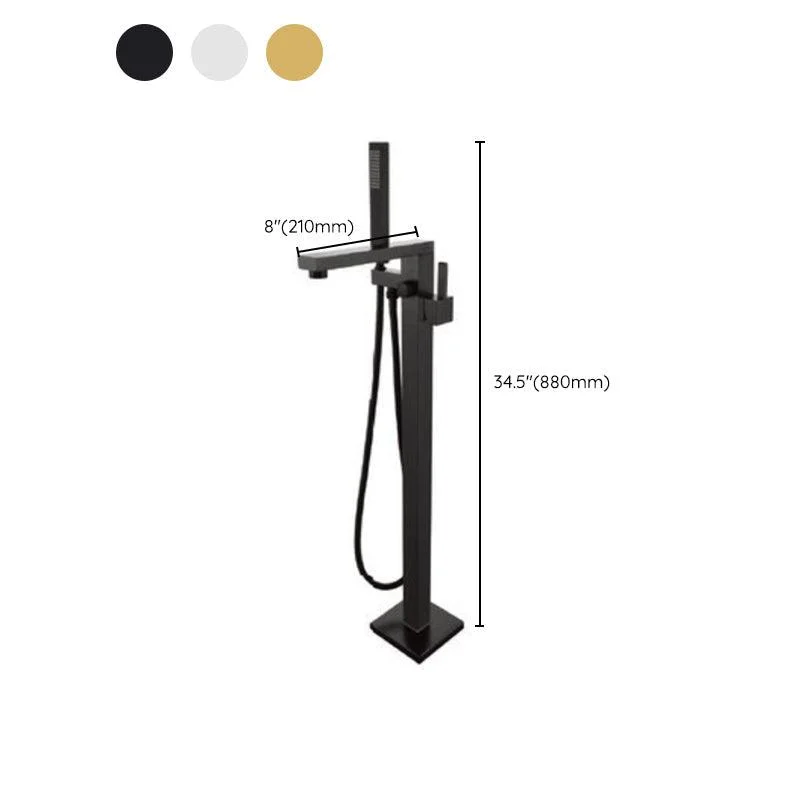 Floor Mounted Metal Freestanding Tub Filler 1 Handle Freestanding Bathtub Tap -Bathlova