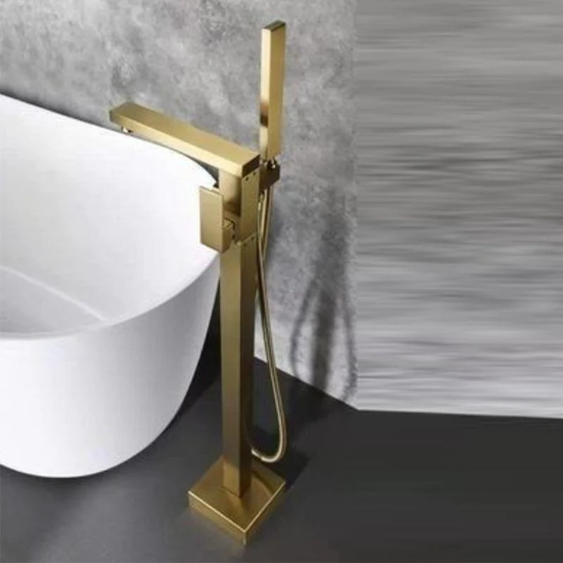 Floor Mounted Metal Freestanding Tub Filler 1 Handle Freestanding Bathtub Tap -Bathlova