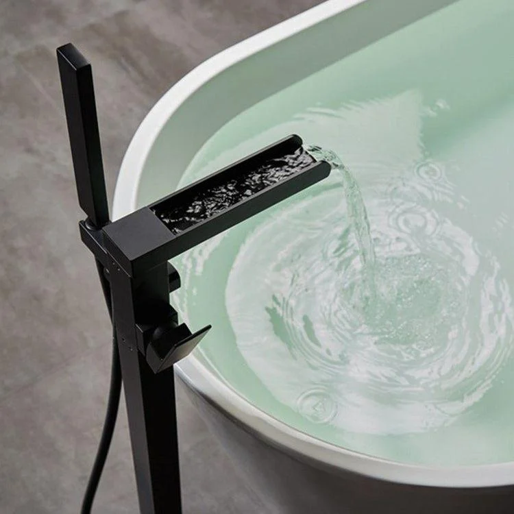 Floor Mounted Metal Freestanding Tub Filler 1 Handle Freestanding Bathtub Tap -Bathlova