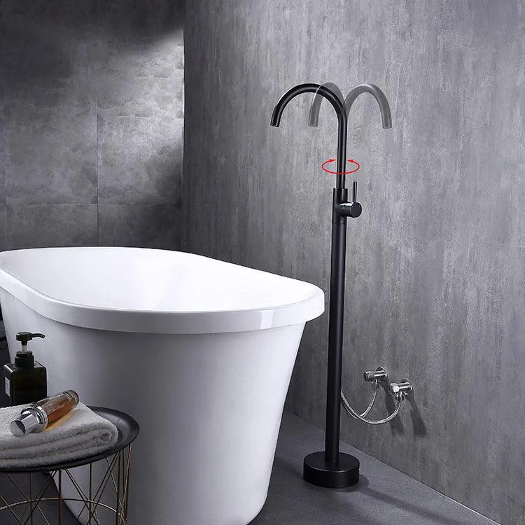 Floor Mounted Metal Freestanding Tub Filler 1 Handle Freestanding Bathtub Tap -Bathlova