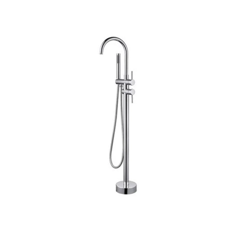 Floor Mounted Metal Freestanding Tub Filler 1 Handle Freestanding Bathtub Tap -Bathlova