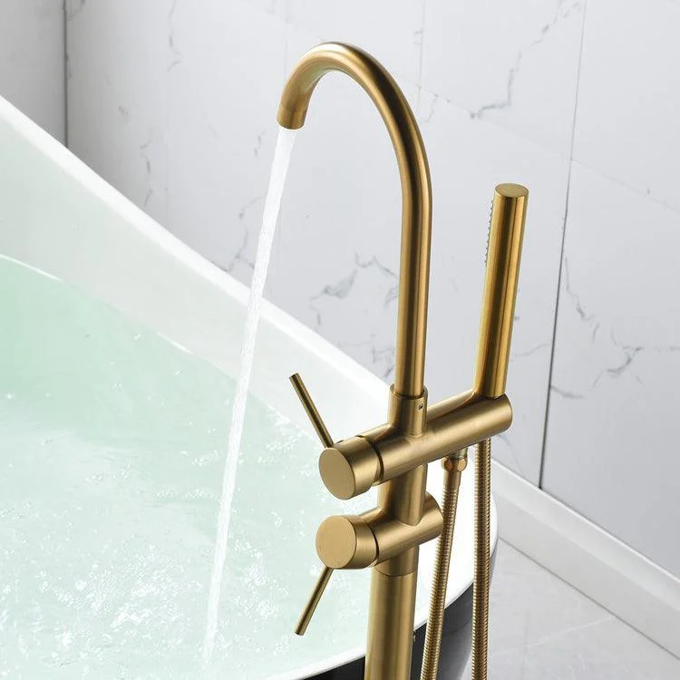 Floor Mounted Metal Freestanding Tub Filler 1 Handle Freestanding Bathtub Tap -Bathlova