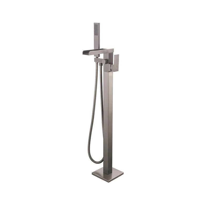 Floor Mounted Metal Freestanding Tub Filler 1 Handle Freestanding Tap with Hose -Bathlova