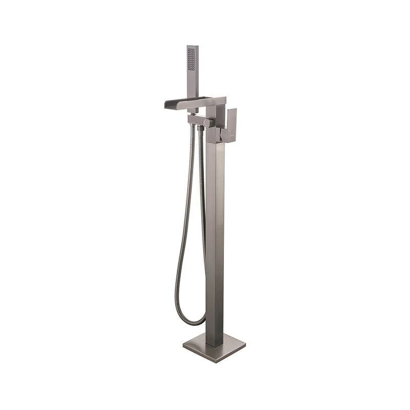 Floor Mounted Metal Freestanding Tub Filler 1 Handle Freestanding Tap with Hose -Bathlova