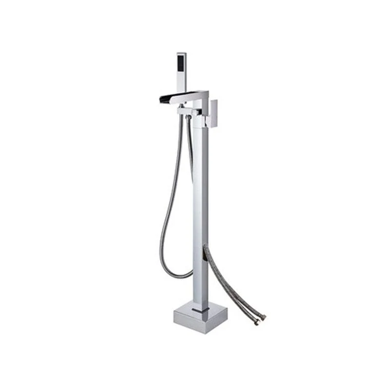 Floor Mounted Metal Freestanding Tub Filler 1 Handle Freestanding Tap with Hose -Bathlova