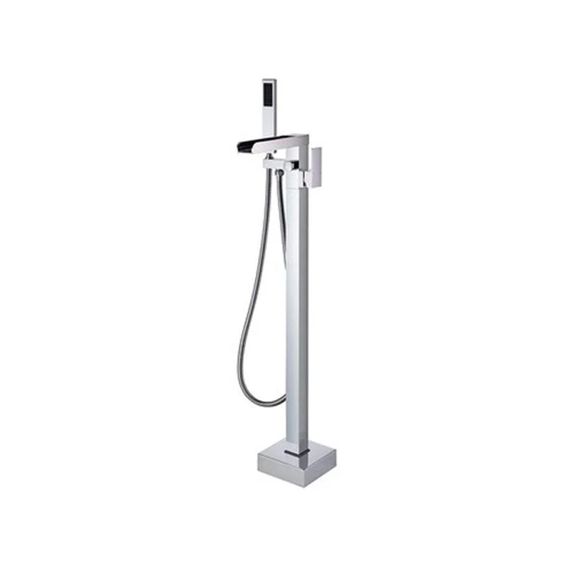 Floor Mounted Metal Freestanding Tub Filler 1 Handle Freestanding Tap with Hose -Bathlova