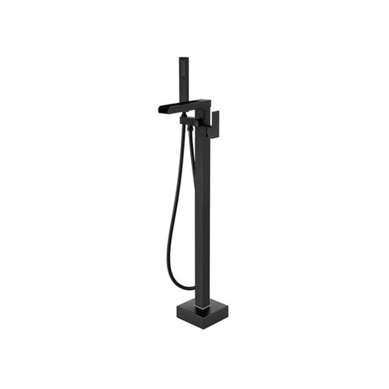 Floor Mounted Metal Freestanding Tub Filler 1 Handle Freestanding Tap with Hose -Bathlova