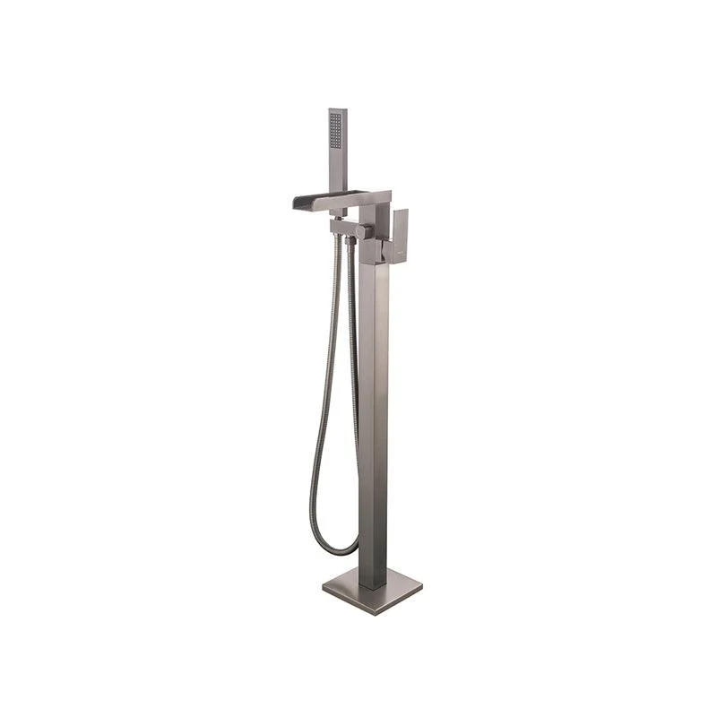 Floor Mounted Metal Freestanding Tub Filler 1 Handle Freestanding Tap with Hose -Bathlova