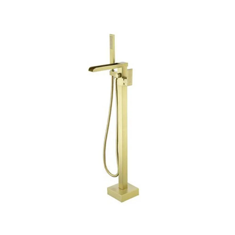 Floor Mounted Metal Freestanding Tub Filler 1 Handle Freestanding Tap with Hose -Bathlova