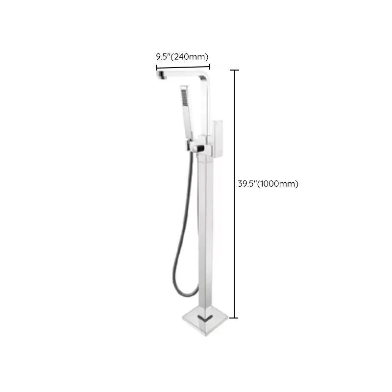 Floor Mounted Metal Freestanding Tub Filler 2 Handles Freestanding Bathtub Tap -Bathlova