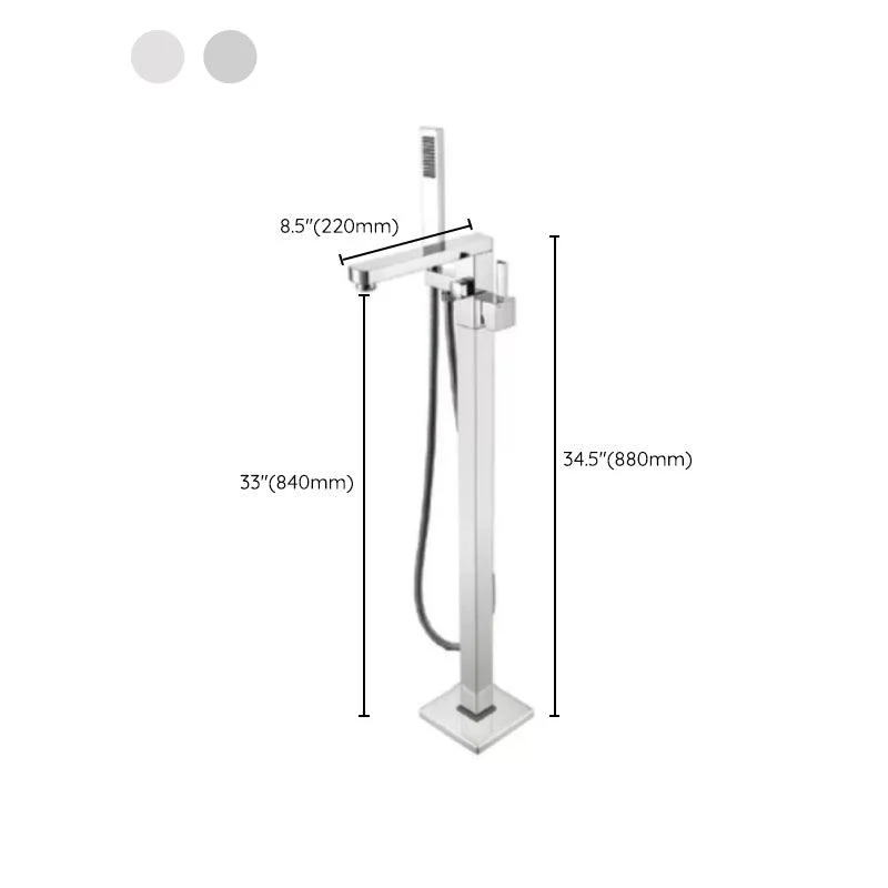 Floor Mounted Metal Freestanding Tub Filler 2 Handles Freestanding Bathtub Tap -Bathlova