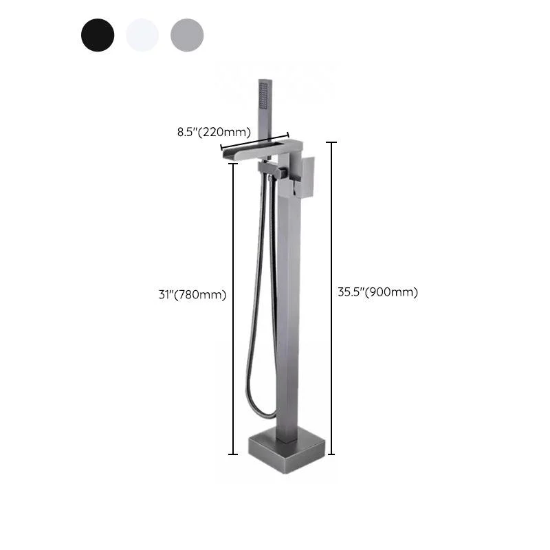 Floor Mounted Metal Freestanding Tub Filler 2 Handles Freestanding Bathtub Tap -Bathlova