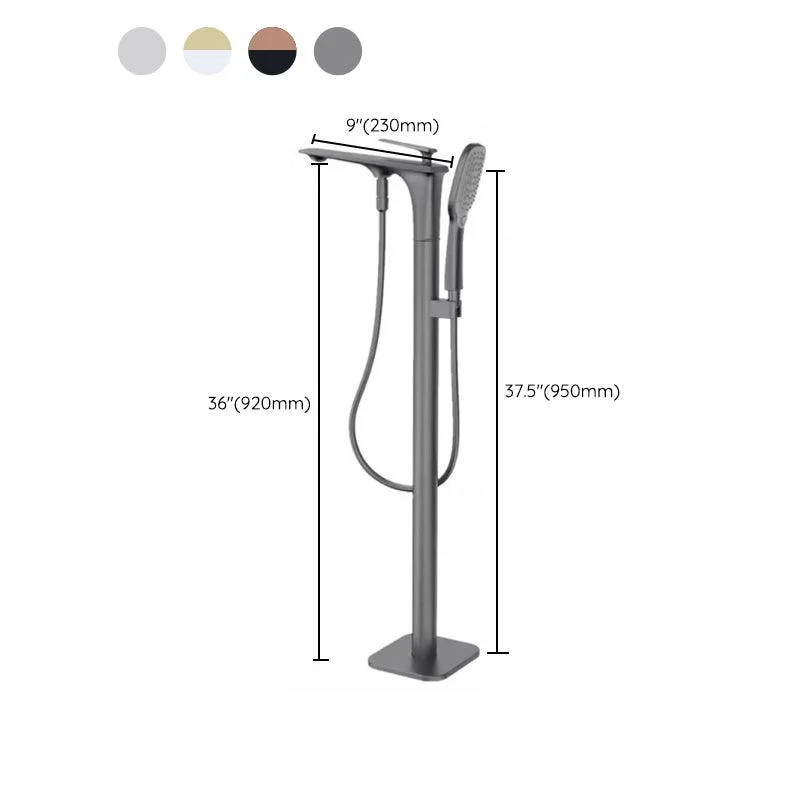 Floor Mounted Metal Freestanding Tub Filler 2 Handles Freestanding Bathtub Tap -Bathlova