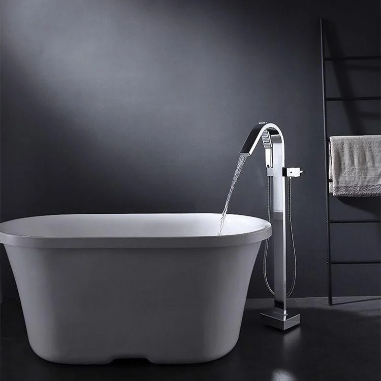 Floor Mounted Metal Freestanding Tub Filler 2 Handles Freestanding Bathtub Tap -Bathlova