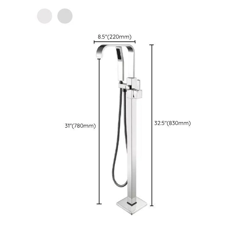 Floor Mounted Metal Freestanding Tub Filler 2 Handles Freestanding Bathtub Tap -Bathlova