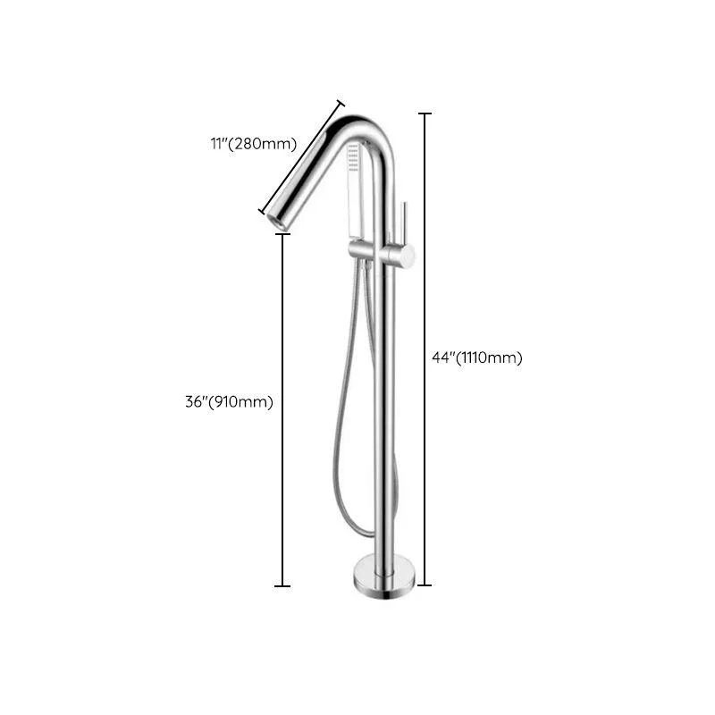 Floor Mounted Metal Freestanding Tub Filler 2 Handles Freestanding Bathtub Tap -Bathlova