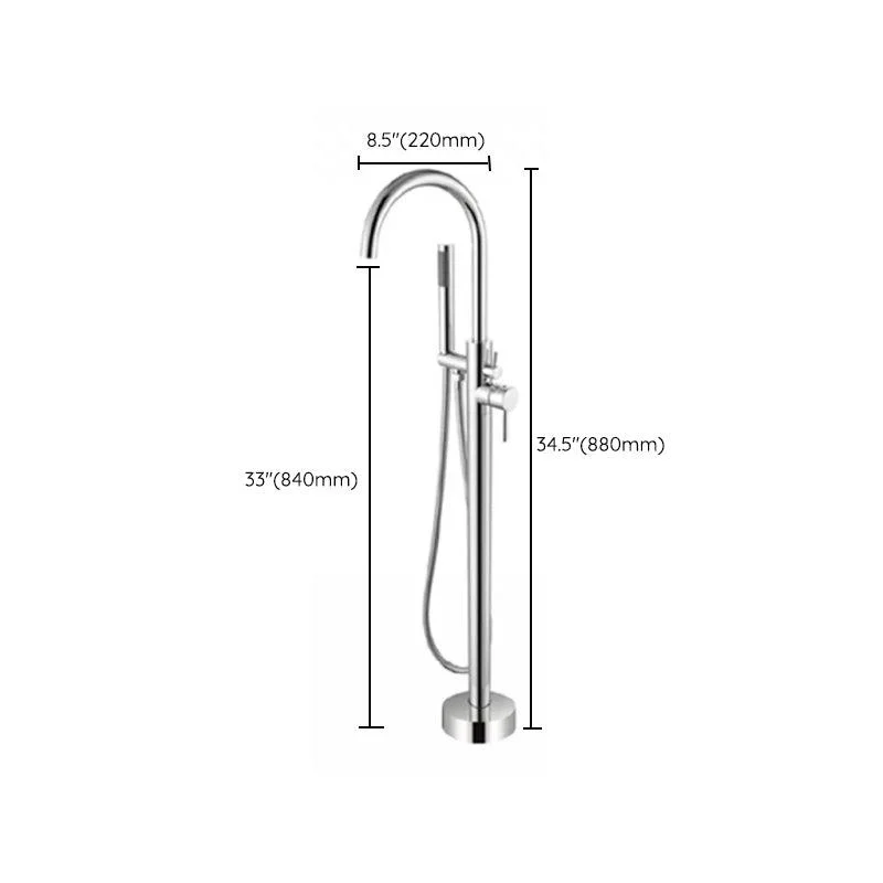 Floor Mounted Metal Freestanding Tub Filler 2 Handles Freestanding Bathtub Tap -Bathlova