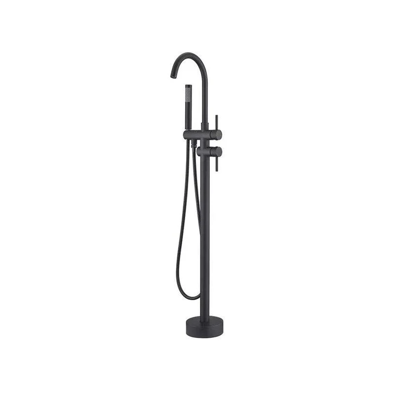 Floor Mounted Metal Freestanding Tub Filler 2 Handles Freestanding Bathtub Tap -Bathlova