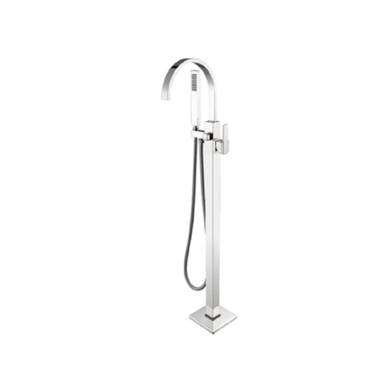 Floor Mounted Metal Freestanding Tub Filler 2 Handles Freestanding Bathtub Tap -Bathlova