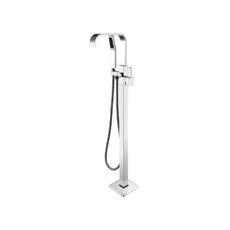 Floor Mounted Metal Freestanding Tub Filler 2 Handles Freestanding Bathtub Tap -Bathlova