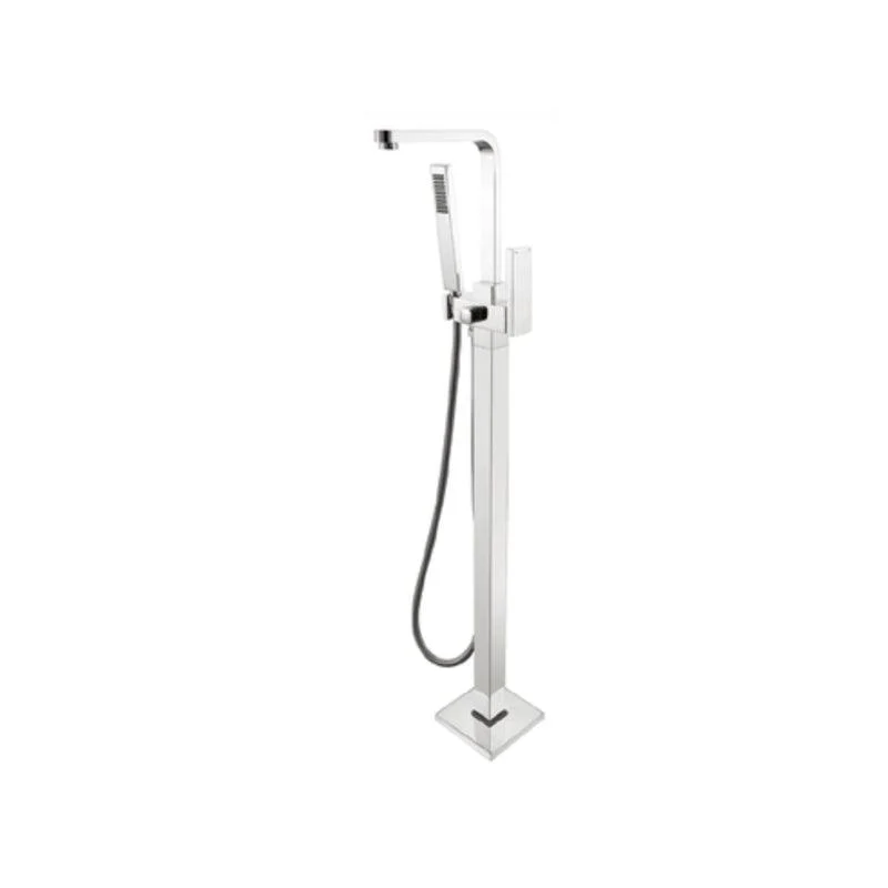 Floor Mounted Metal Freestanding Tub Filler 2 Handles Freestanding Bathtub Tap -Bathlova