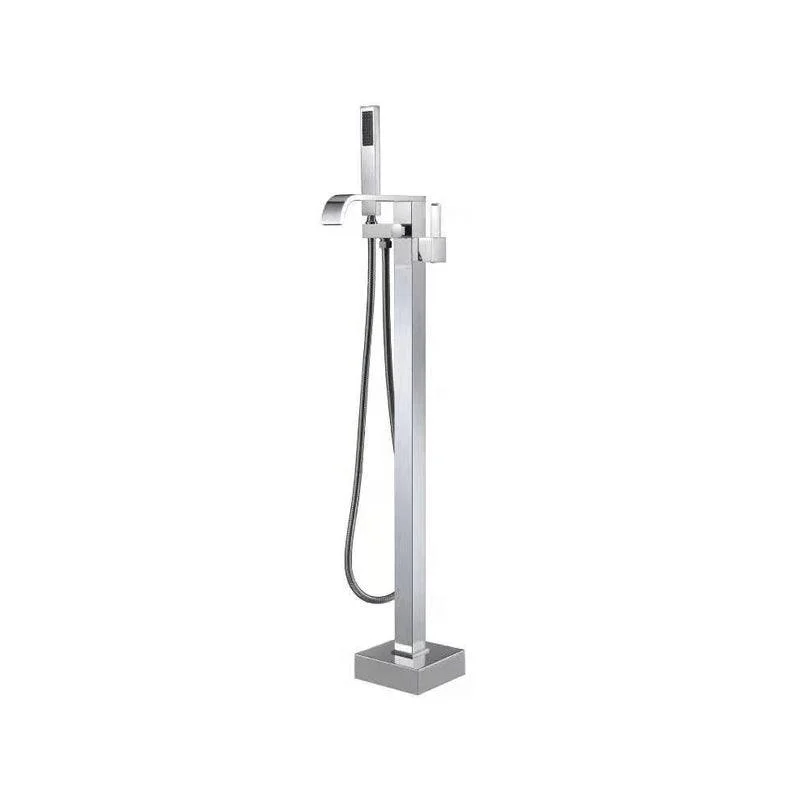 Floor Mounted Metal Freestanding Tub Filler 2 Handles Freestanding Bathtub Tap -Bathlova