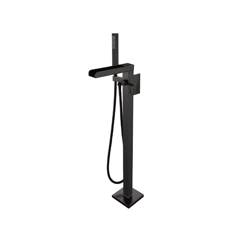 Floor Mounted Metal Freestanding Tub Filler 2 Handles Freestanding Bathtub Tap -Bathlova