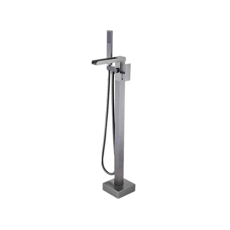 Floor Mounted Metal Freestanding Tub Filler 2 Handles Freestanding Bathtub Tap -Bathlova