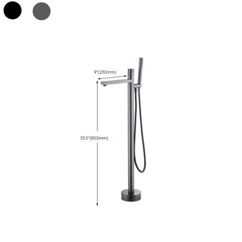 Floor Mounted Metal Freestanding Tub Filler Copper Freestanding Tap with Hose -Bathlova