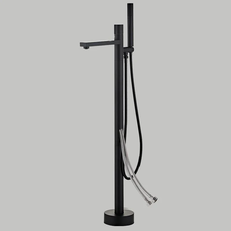 Floor Mounted Metal Freestanding Tub Filler Copper Freestanding Tap with Hose -Bathlova