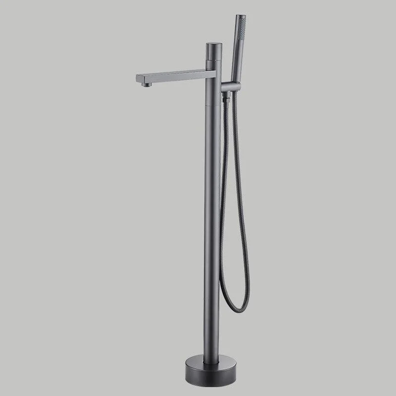 Floor Mounted Metal Freestanding Tub Filler Copper Freestanding Tap with Hose -Bathlova