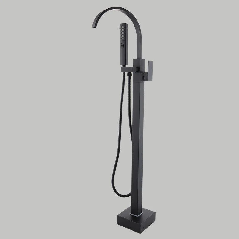 Floor Mounted Metal Freestanding Tub Filler Copper Freestanding Tap with Hose -Bathlova