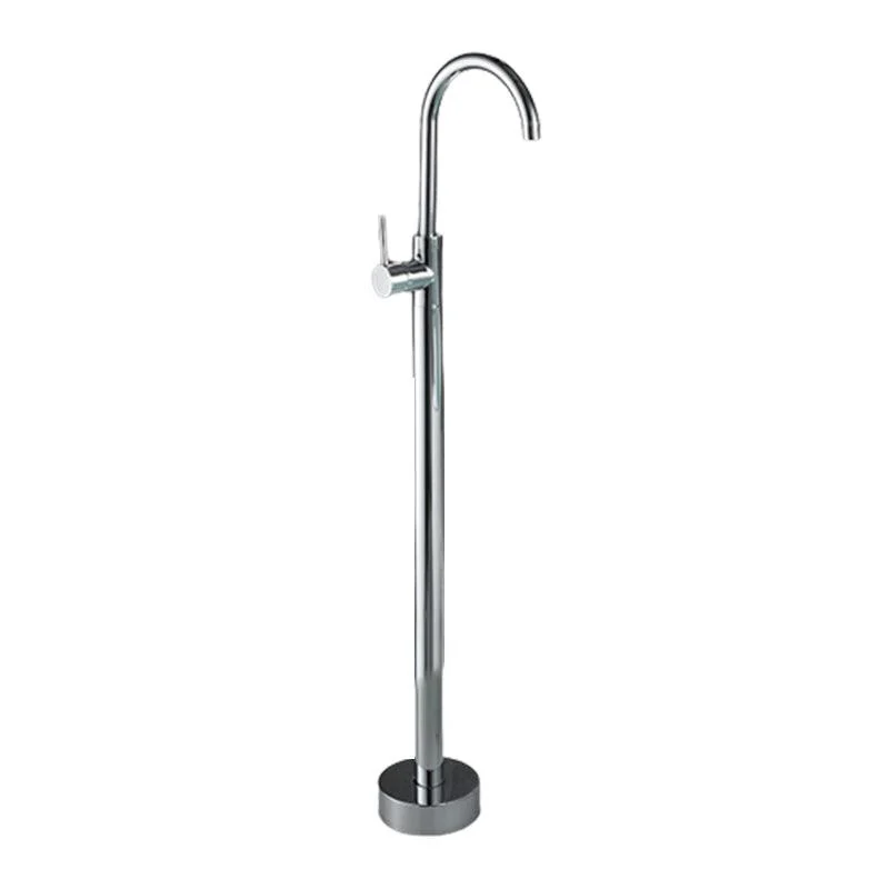 Floor Mounted Metal Freestanding Tub Filler Double Handles Freestanding Bathtub Tap -Bathlova