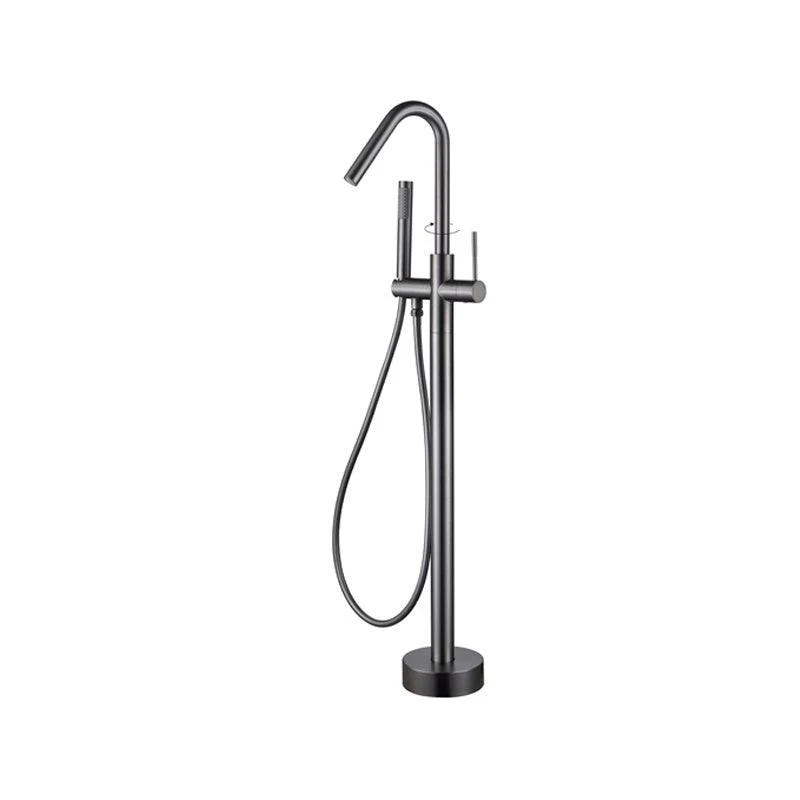 Floor Mounted Metal Freestanding Tub Filler Elbow Freestanding Bathtub Tap -Bathlova