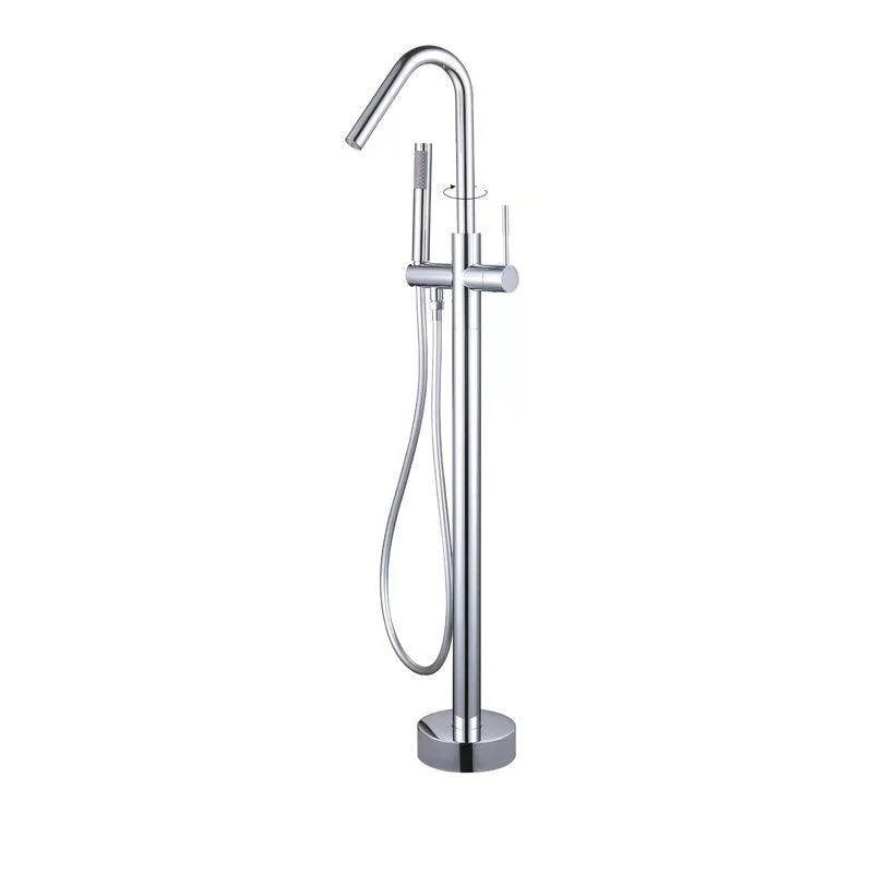 Floor Mounted Metal Freestanding Tub Filler Elbow Freestanding Bathtub Tap -Bathlova