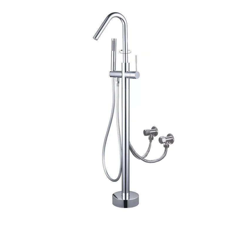 Floor Mounted Metal Freestanding Tub Filler Elbow Freestanding Bathtub Tap -Bathlova